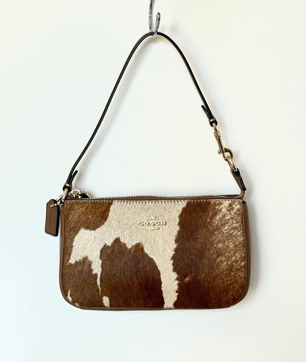 Coach Nolita 19 Wristlet Haircalf Cow Print Leather CDW34